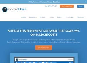 How companymileage.com looks like on a tablet such as an iPad.