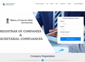 How companyregistrationonline.in looks like on a tablet such as an iPad.
