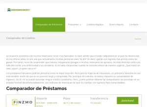 How compararcredit.com looks like on a tablet such as an iPad.