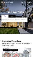 How compass.com looks like on a mobile device such as an iPhone.