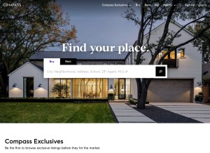 How compass.com looks like on a tablet such as an iPad.