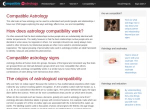 How compatible-astrology.com looks like on a tablet such as an iPad.