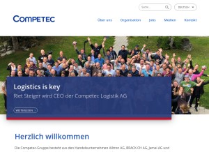 How competec.ch looks like on a tablet such as an iPad.