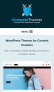 How competethemes.com looks like on a mobile device such as an iPhone.