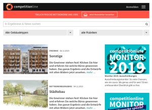 How competitionline.com looks like on a tablet such as an iPad.