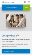 How complytrack.com looks like on a mobile device such as an iPhone.