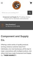 How componentandsupply.com looks like on a mobile device such as an iPhone.