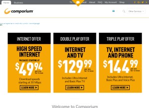 How comporium.com looks like on a tablet such as an iPad.