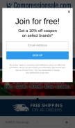 How compressionsale.com looks like on a mobile device such as an iPhone.
