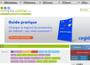 How compta-online.com looks like on a tablet such as an iPad.