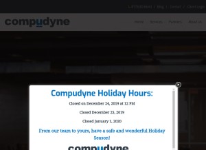 How compudyne.com looks like on a tablet such as an iPad.