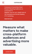 How comscore.com looks like on a mobile device such as an iPhone.