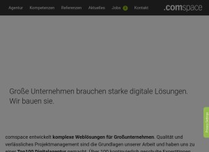 How comspace.de looks like on a tablet such as an iPad.