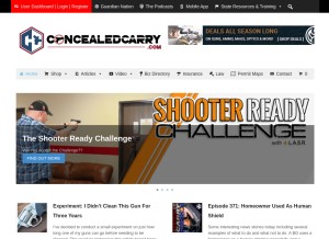 How concealedcarry.com looks like on a tablet such as an iPad.