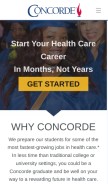 How concorde.edu looks like on a mobile device such as an iPhone.