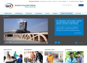 How concrete.org looks like on a tablet such as an iPad.