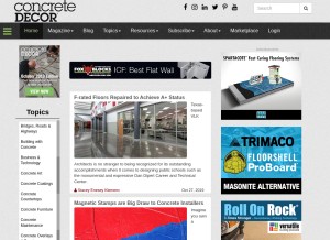 How concretedecor.net looks like on a tablet such as an iPad.