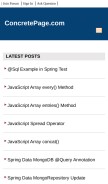How concretepage.com looks like on a mobile device such as an iPhone.