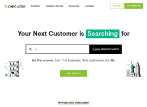 How conductor.com looks like on a tablet such as an iPad.