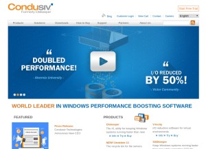 How condusiv.com looks like on a tablet such as an iPad.