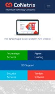 How conetrix.com looks like on a mobile device such as an iPhone.