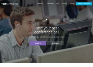 How conferencecalling.com looks like on a tablet such as an iPad.