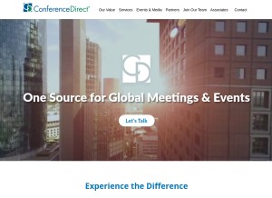 How conferencedirect.com looks like on a tablet such as an iPad.