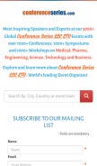 How conferenceseries.com looks like on a mobile device such as an iPhone.