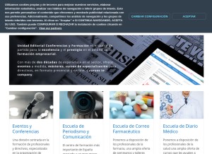 How conferenciasyformacion.com looks like on a tablet such as an iPad.