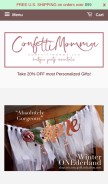How confettimomma.com looks like on a mobile device such as an iPhone.