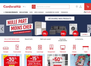 How conforama.ch looks like on a tablet such as an iPad.