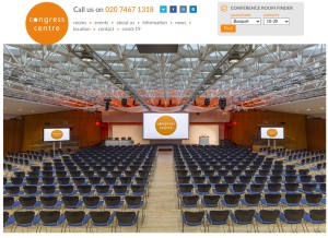 How congresscentre.co.uk looks like on a tablet such as an iPad.
