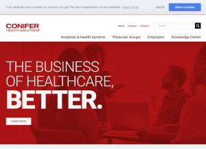 How coniferhealth.com looks like on a tablet such as an iPad.