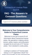How connecticutlicenseplate.com looks like on a mobile device such as an iPhone.