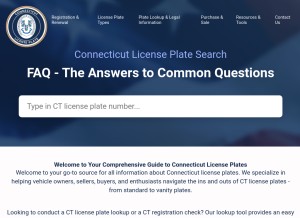 How connecticutlicenseplate.com looks like on a tablet such as an iPad.
