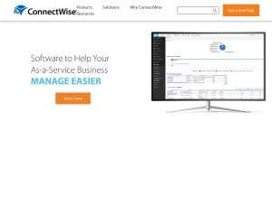 How connectwise.com looks like on a tablet such as an iPad.