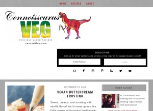 How connoisseurusveg.com looks like on a tablet such as an iPad.