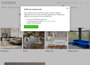 How connox.de looks like on a tablet such as an iPad.