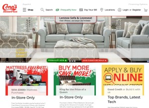 How conns.com looks like on a tablet such as an iPad.