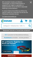 How conrad.at looks like on a mobile device such as an iPhone.