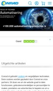 How conrad.nl looks like on a mobile device such as an iPhone.