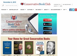 How conservativebookclub.com looks like on a tablet such as an iPad.