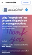 How considerable.com looks like on a mobile device such as an iPhone.