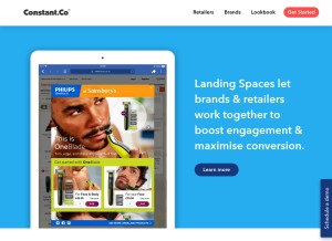 How constant.co looks like on a tablet such as an iPad.