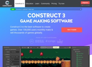 How construct.net looks like on a tablet such as an iPad.