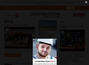 How constructioncayola.com looks like on a tablet such as an iPad.
