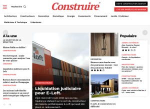 How construire.fr looks like on a tablet such as an iPad.