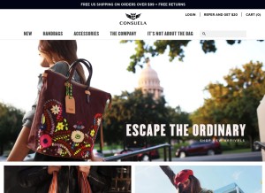 How consuelastyle.com looks like on a tablet such as an iPad.