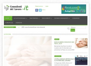 How consulentidellavoro.it looks like on a tablet such as an iPad.