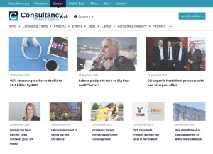 How consultancy.uk looks like on a tablet such as an iPad.
